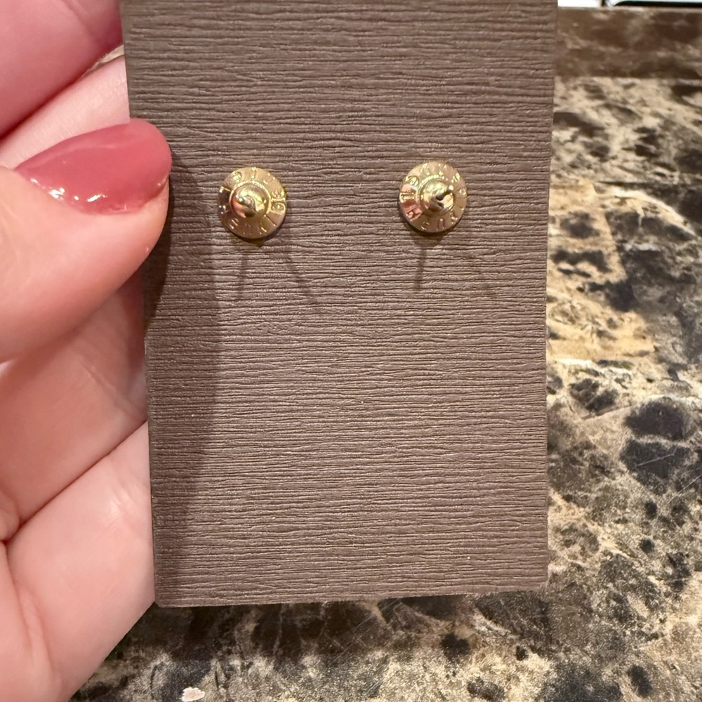 Henri Bendel Gold & Crystal Squiggle Earrings - Picture 6 of 7